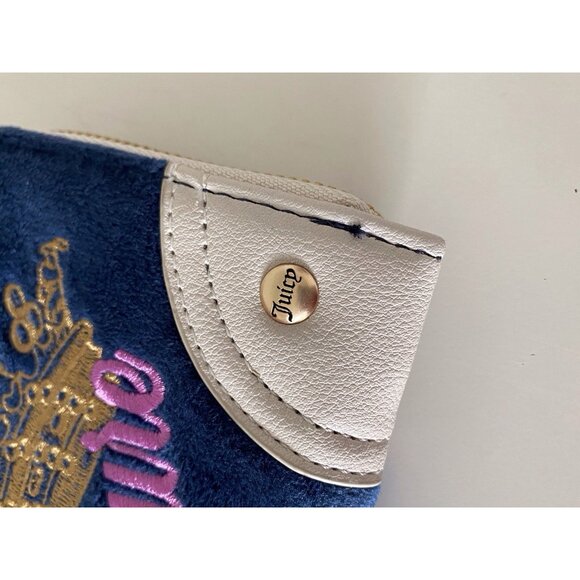 Juicy Couture Key To Juicy Gusset Large Zip Around Wallet Regal Blue Velour NEW - Picture 5 of 15